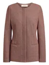 12 Storeez Concealed-fastening Jacket In Burgundy