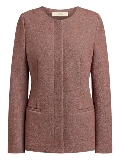 12 Storeez Concealed-fastening Jacket In Burgundy
