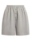 12 Storeez Cotton Button Shorts In Gray
