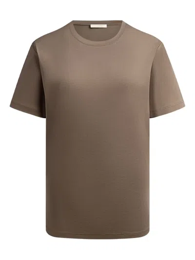 12 Storeez Cotton T-shirt In Brown