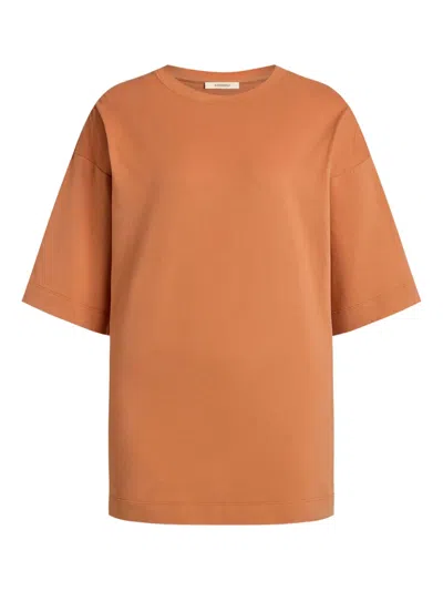 12 Storeez Cotton T-shirt In Brown