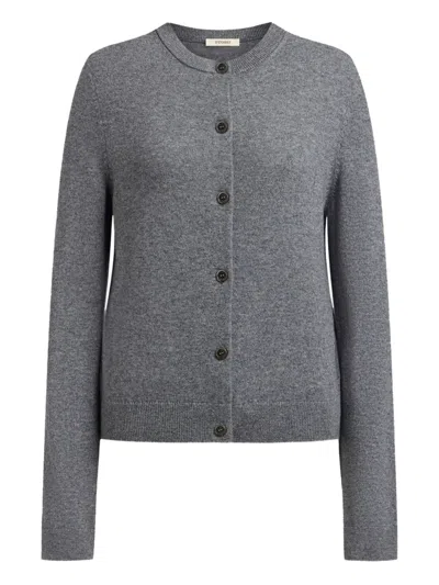 12 Storeez Cardigan Mit Rundem Ausschnitt In Gray