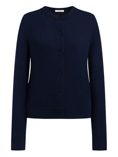 12 Storeez Crew-neck Cardigan In Blue