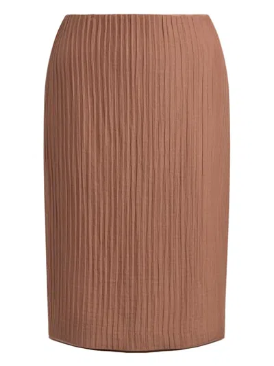 12 Storeez Crinkled Mini Skirt In Brown