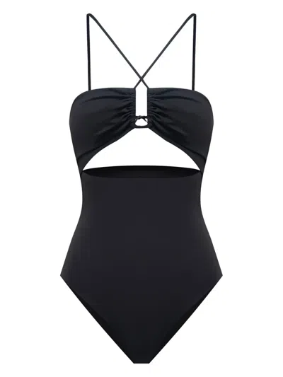 12 Storeez Cut-out Swimsuit In Black