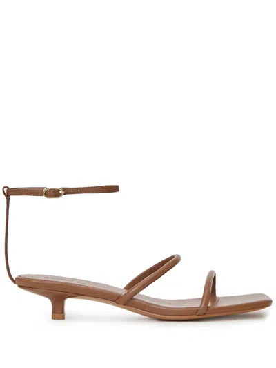 12 Storeez Double-strap 30mm Leather Sandals In Brown