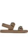 12 Storeez Double-strap Flat Sandals In Brown