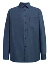 12 Storeez Drago Chest-pocket Wool Shirt In Blue