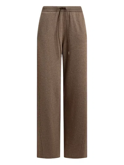 12 Storeez Drawstring Cashmere Trousers In Brown