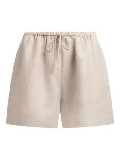 12 Storeez Drawstring Knee-lenght Shorts In Neutral