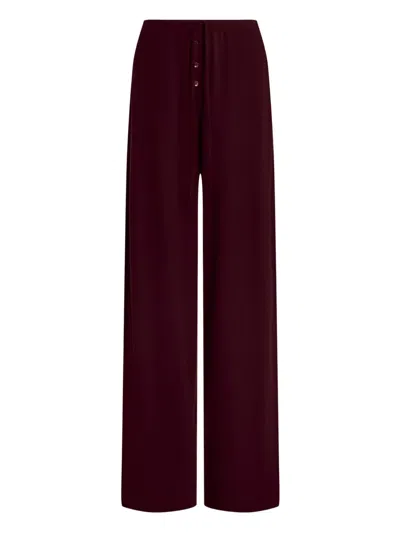12 Storeez Drawstring Knitted Trousers In Red