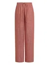 12 Storeez Drawstring Linen Trousers In Pink