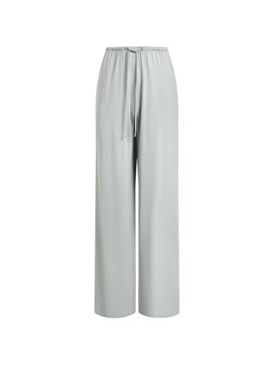 12 Storeez Drawstring Silk Trousers In Gray