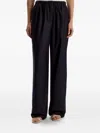 12 Storeez Drawstring Straight-leg Trousers In Black
