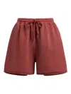 12 Storeez Drawstring Terry Shorts In Red