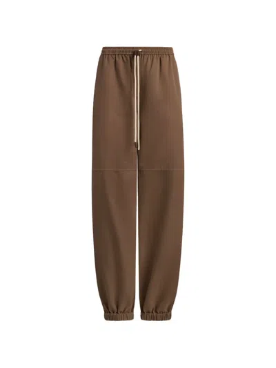 12 Storeez Drawstring Track Pants In Brown