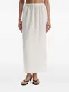 12 Storeez Drawstring-waist Linen Skirt In White