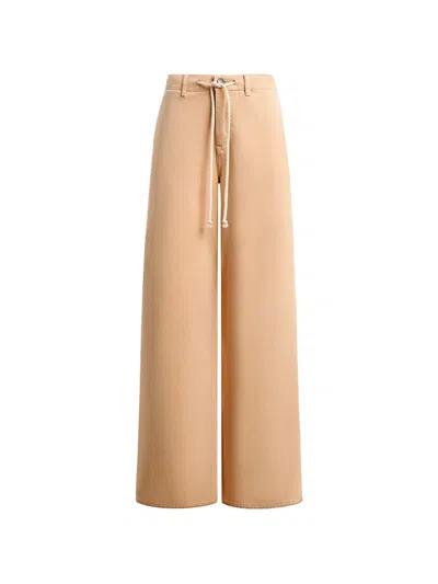 12 Storeez Drawstring Wide-leg Jeans In Neutral