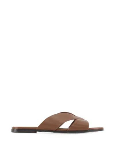 12 Storeez Erarta Crossover-strap Sandals In Brown