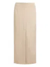 12 Storeez Front-slit Long Skirt In Neutral