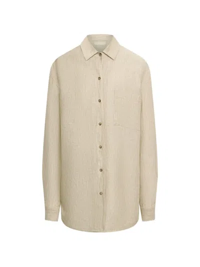 12 Storeez Gelato Chest-pocket Linen Shirt In Neutral