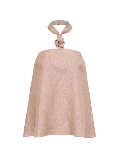12 Storeez Gelato Knot-detail Halterneck Top In Pink