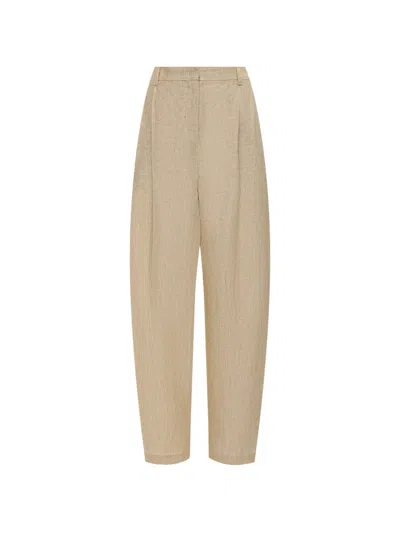 12 Storeez Gelato Pleated Tapered Trousers In Neutral