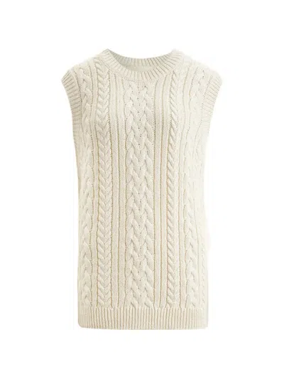12 Storeez Harvest Cable-knit Vest In White