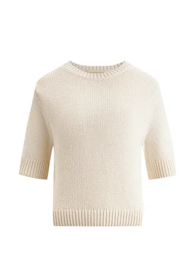 12 Storeez Hearth Ribbed-trim Short-sleeve Top In Neutral
