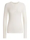 12 Storeez Henley-neck Blouse In White
