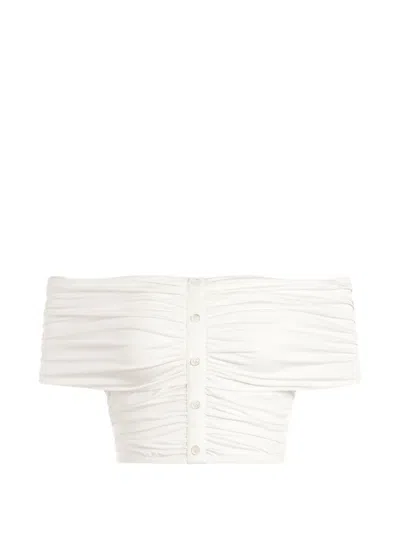 12 Storeez Isadora Ruched Top In White