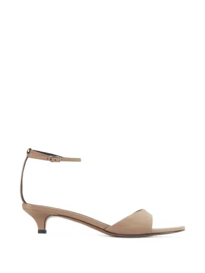 12 Storeez Jane Leather Sandals In Neutral