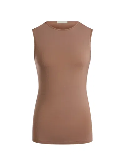12 Storeez Kim Crew-neck Tank Top In Brown