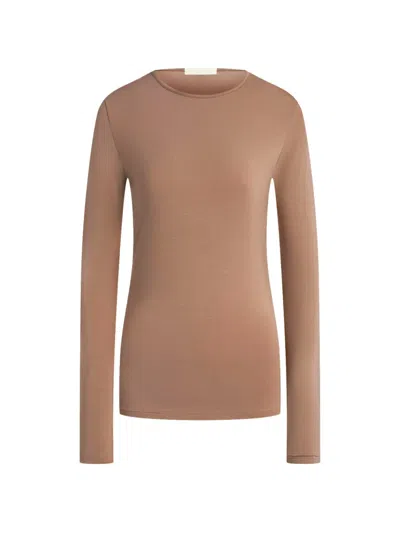 12 Storeez Kim Long-sleeve Top In Brown