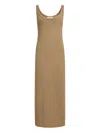 12 Storeez Knit Diamond-pattern Maxi Dress In Brown
