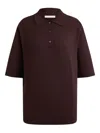 12 Storeez Knitted Polo Top In Brown