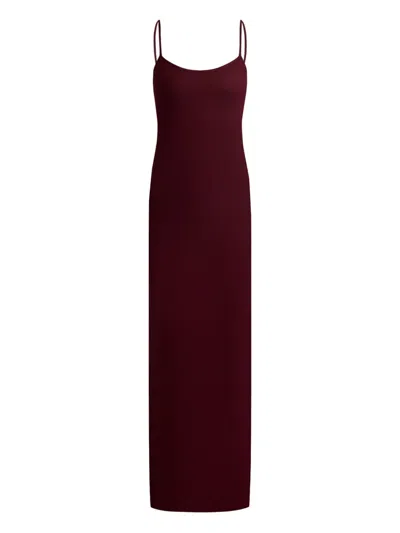 12 Storeez Knitted Slip Dress In Red
