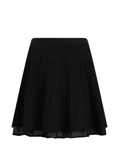 12 Storeez Lattice Pleated Mini Skirt In Black