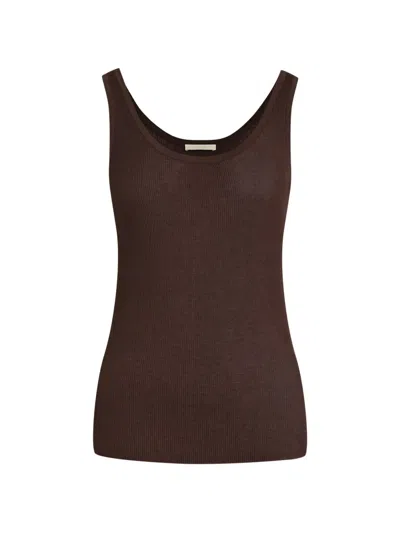 12 Storeez Lattice Tank Top In Brown