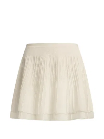 12 Storeez Layered Ribbed Skirt In Neutral