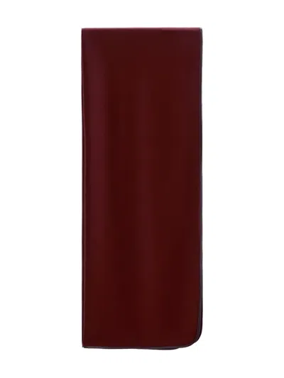 12 Storeez Leather-trimmed Scarf In Red