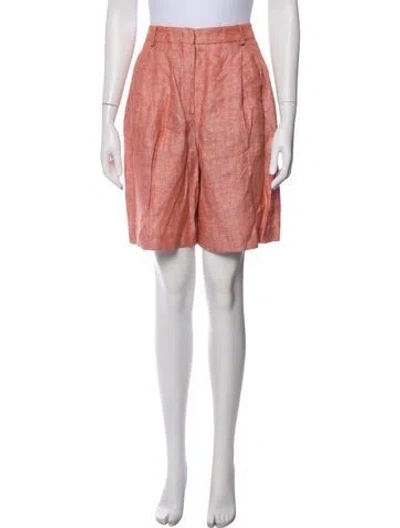 Pre-owned 12 Storeez Linen Knee-length Shorts W/ Tags In Pink