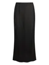 12 Storeez Linen Maxi Skirt In Black