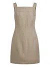 12 Storeez Linen Mini Dress In Neutral