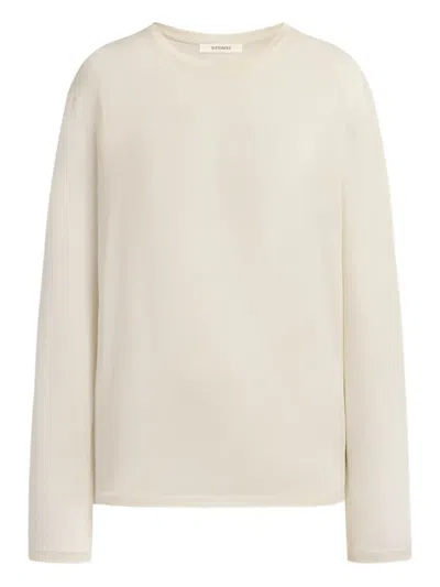 12 Storeez Long-sleeve Jersey Top In White