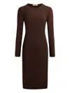 12 Storeez Long-sleeve Midi Dress In Brown