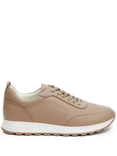 12 Storeez Low-top Leather Sneakers In Brown