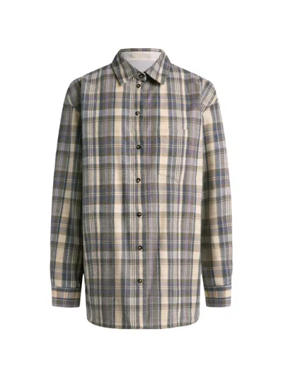 12 Storeez Marilyn Check-pattern Shirt In Gray