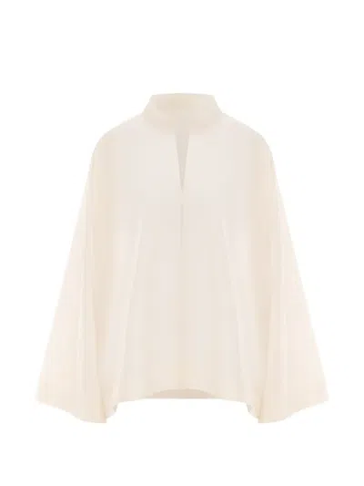 12 Storeez Marrakesh Wide-sleeve Blouse In Neutral