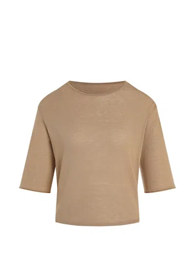 12 Storeez Mei Silk-cotton T-shirt In Neutral